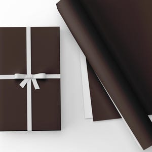 Cadeauverpakking pure chocolade | Rijkbruin Cadeaupapier | Moody luxe esthetiek | Gewoon gekleurd papier | Matte of glanzende afwerking