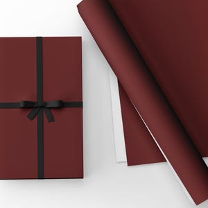 Solid Dark Red Wrapping Paper Roll Burgundy Gift Wrap Multiple Size Eco Friendly Gift Packaging Matte Gloss Finish