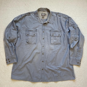 Camisa safari vintage de Cabela&#39;s de los años 90: Camisa cargo de trabajo descolorida XXL