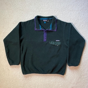 Vintage 90s Patagonia Synchilla Forest Green 1/4 Snap Pullover