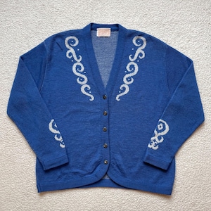 Vintage 70-tals Pendleton ullkofta abstrakt stickad storlek M/L