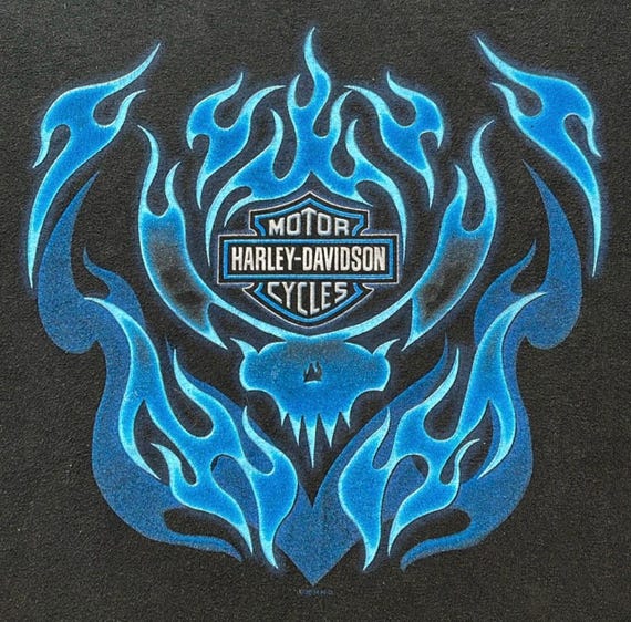 ほ*に様 Harley Davidson blue flame LS 00s t ほ*に様 Harley