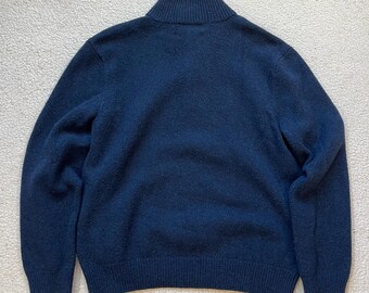 Vintage 80s Polo Ralph Lauren Lambswool 1/4 Zip Sweater - Mens L
