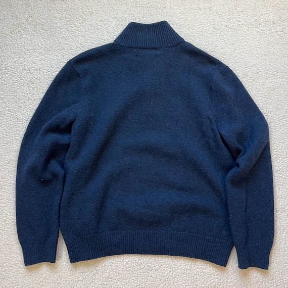Vintage 80s Polo Ralph Lauren Lambswool 1/4 Zip Sweater - Mens L
