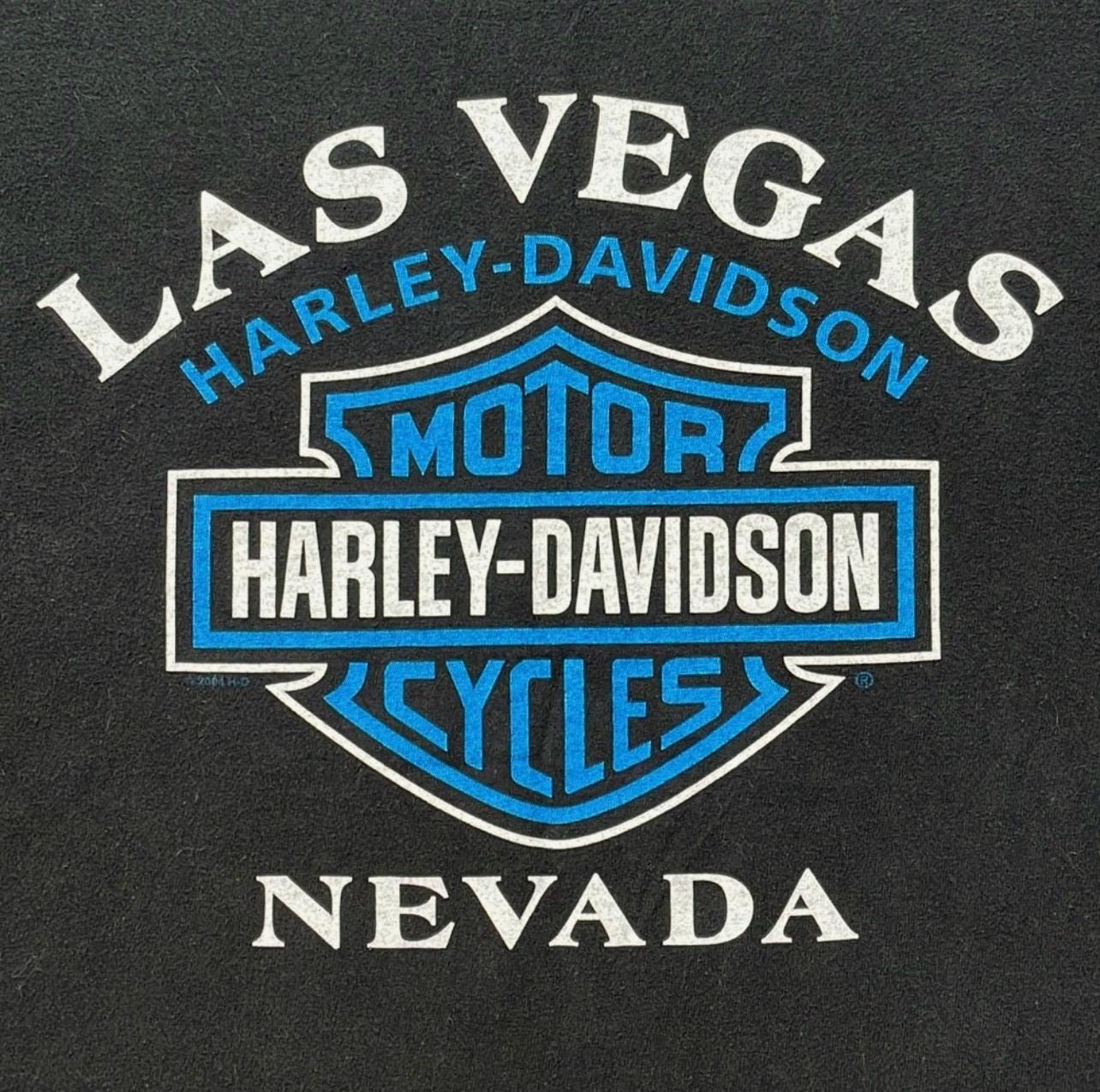 Vintage Rare 2004 Y2K Harley Davidson Las Vegas Nevada Blue