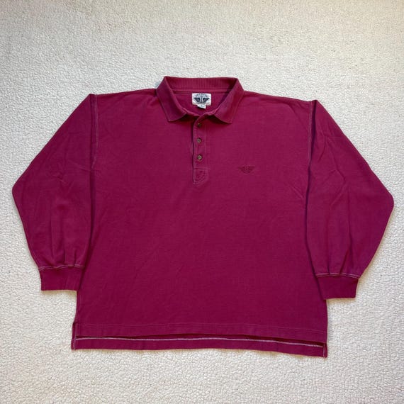 Vintage 90s Dockers Fuschia Polo Shirt Preppy Embroidered Boxy 