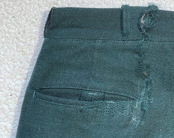 Vintage Ranger Whipcord Wool Pants - 1950s/60s Teal Work Trousers