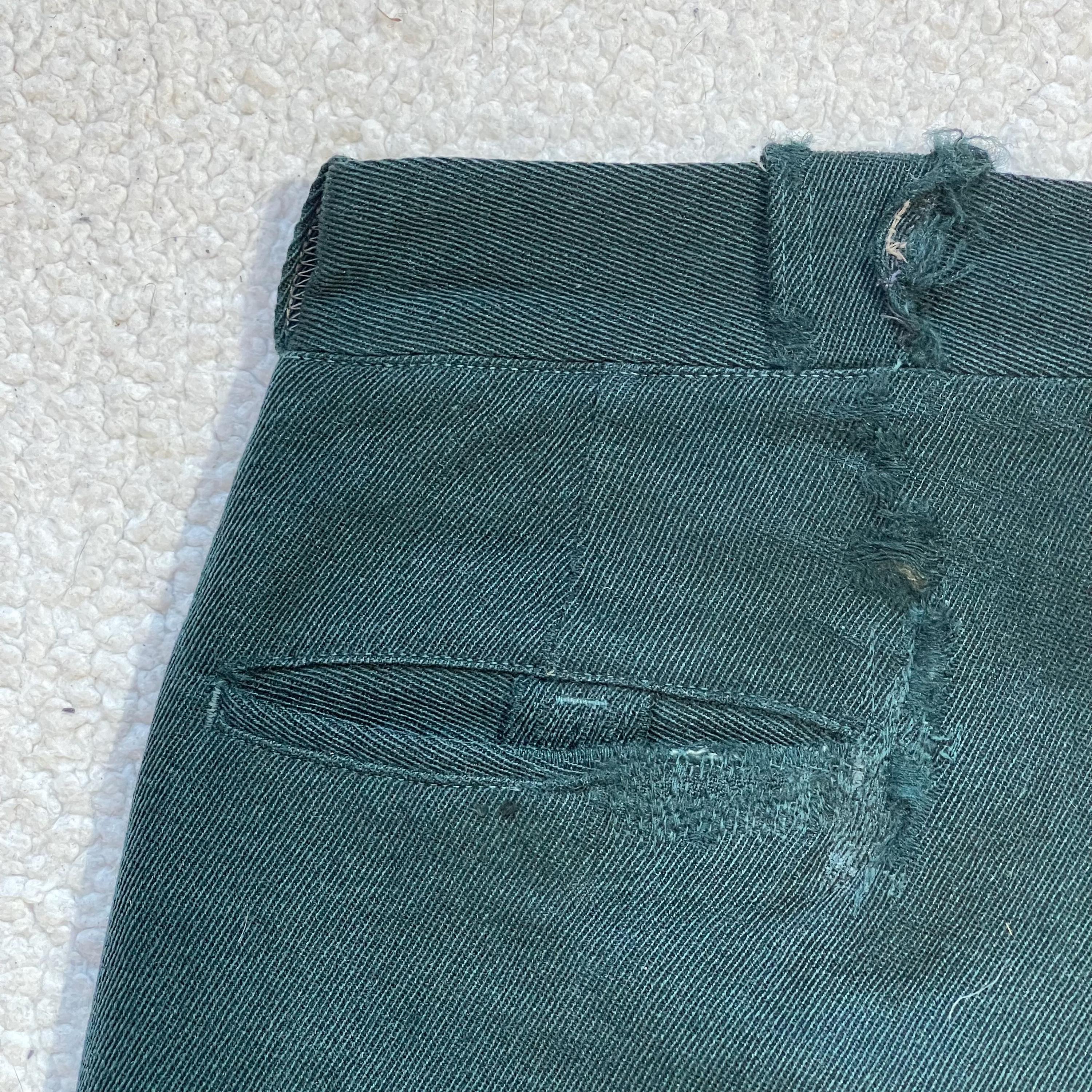 Vintage Ranger Whipcord Wool Pants - 1950s/60s Teal Work Trousers