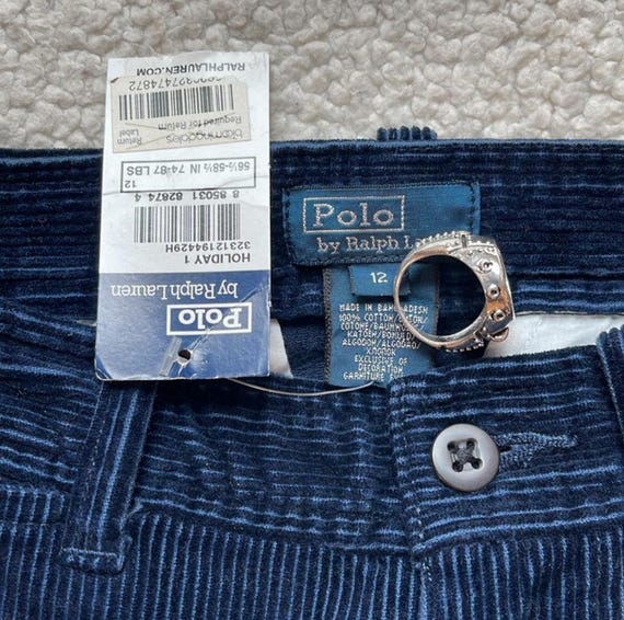 90s POLO Ralph Lauren ダークネイビー コーデュロイパンツ 90s ポロ ラルフローレン ANDREW PANT ツータック 太畝 コーデュロイ
