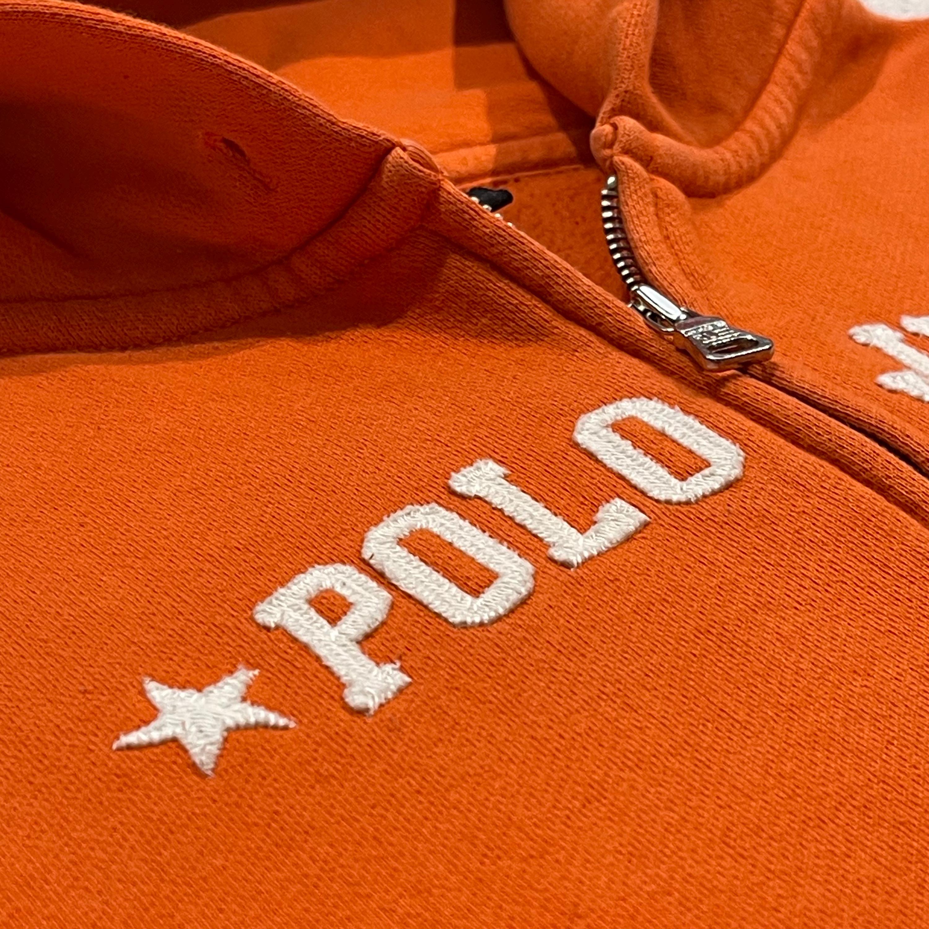 Y2K Polo Jeans Cropped Zip up Hoodie: Ralph Lauren Orange