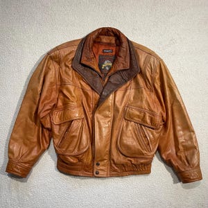 ジャケット・アウター OLD -90's leather bomber jacket moca OLD -90's leather bomber jacket moca Vintage Cropped Leather