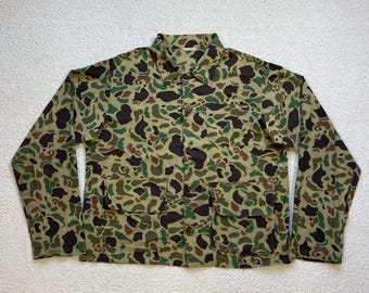 Vintage 90s Duck Camo Workwear Shirt Military Hunting Jacket Mens L