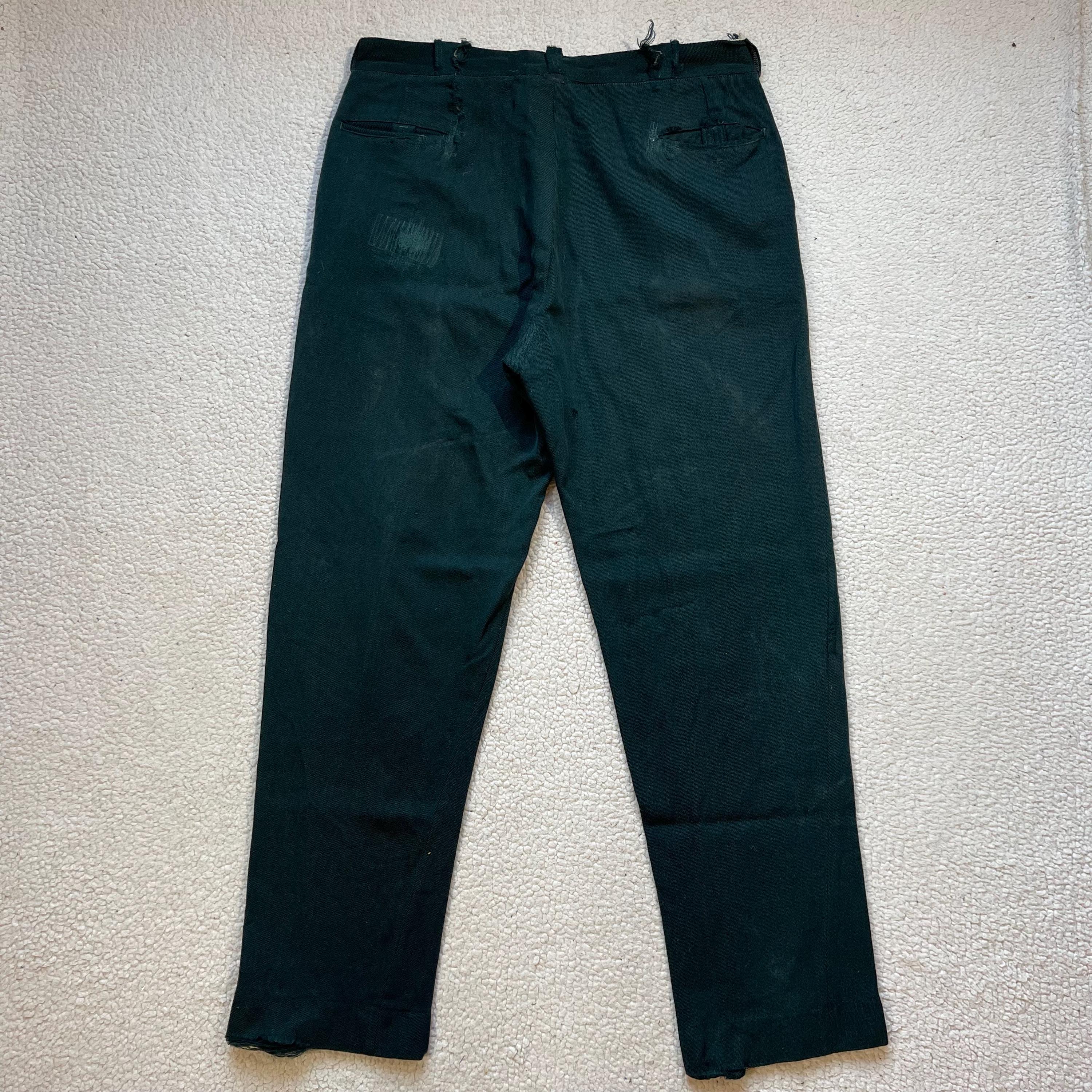 Vintage Ranger Whipcord Wool Pants - 1950s/60s Teal Work Trousers