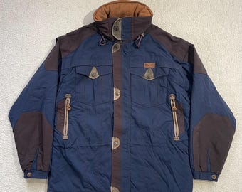 Vintage 90s Columbia Convert Ski Jacket: Green Fleece-lined Nylon