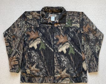 Moletom RealTree Fleece Vintage dos anos 90: Moletom de caça camuflado Mossy Oak (masculino GG)