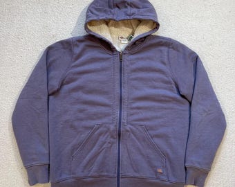 Vintage 90s Wolf Graphic Fleece Hoodie - Sherpa Lined M/L