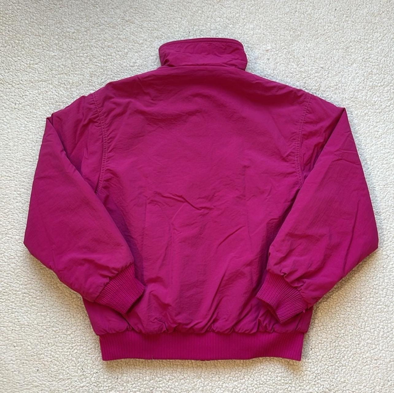 Vintage 80s Eddie Bauer Nylon Fleece Lined Jacket - Neon Pink Size 
