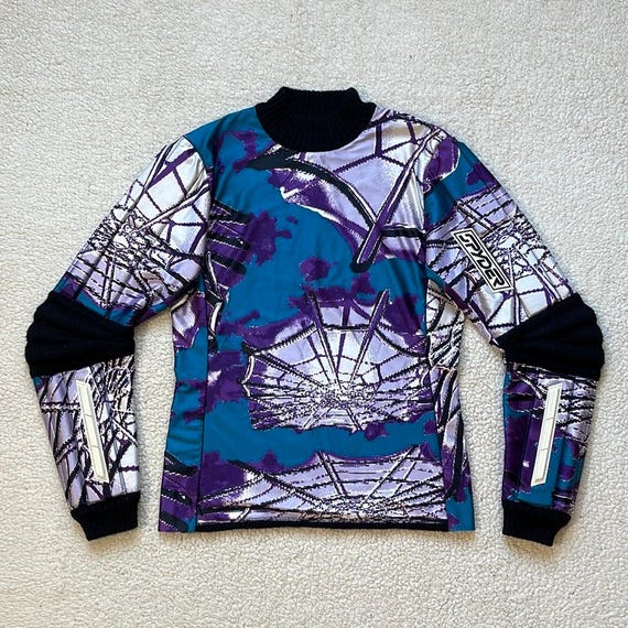Vintage 90s Spyder US Ski Team Sweater: Cyber Spider Web, Armored