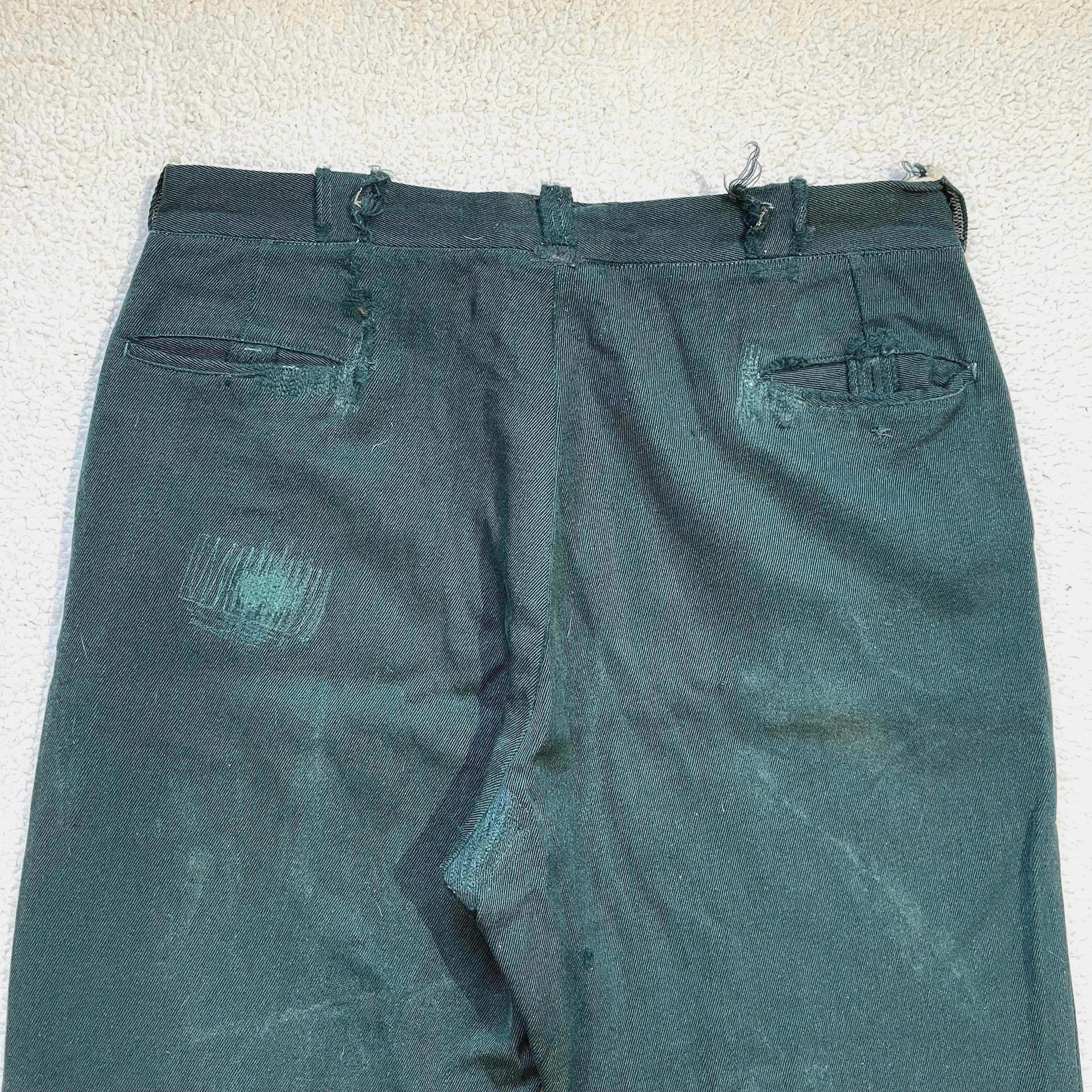 Vintage Ranger Whipcord Wool Pants - 1950s/60s Teal Work Trousers
