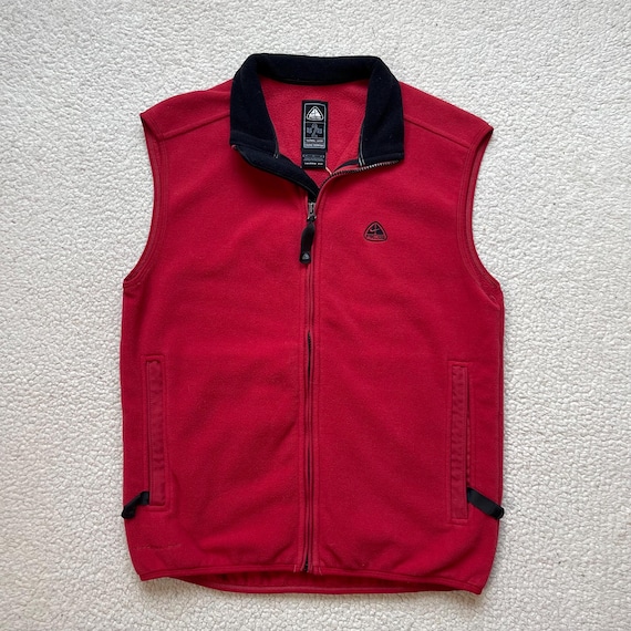 Vintage 90s Nike ACG Fleece Vest, Red/black, Size M - Etsy