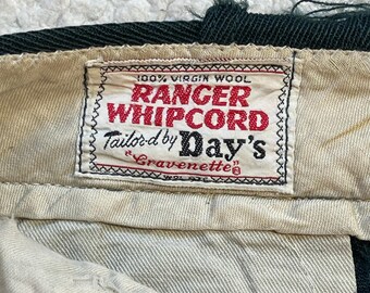 Vintage Ranger Whipcord Wool Pants - 1950s/60s Teal Work Trousers