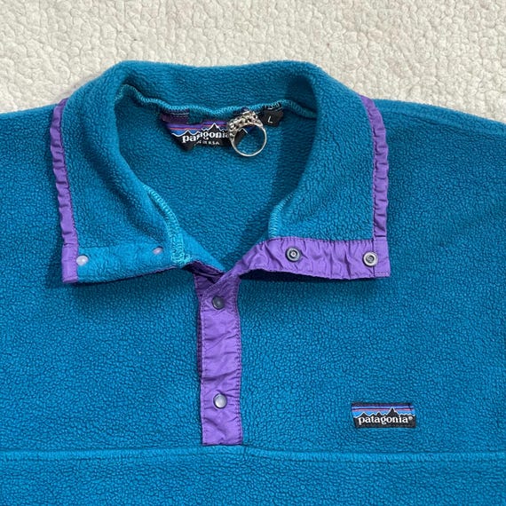 Vintage Patagonia Synchilla Fleece Pullover Aqua Teal Purple
