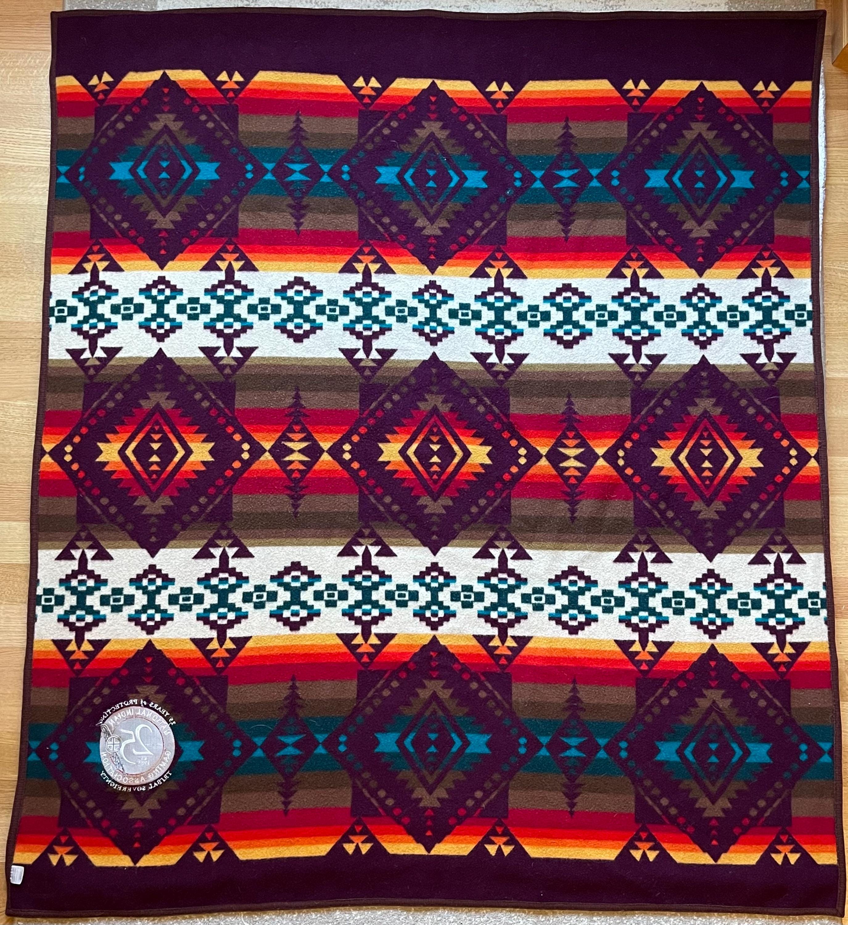 Vintage 1980s Pendleton Wool Blanket Beaver State Aztec