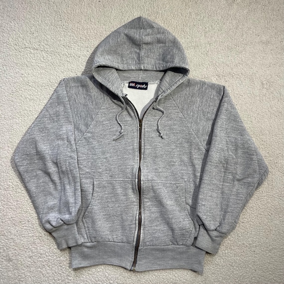 Vintage Double Faced Thermal Lined Hoodie 1970s IM Sports Full Zip
