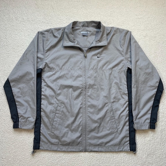 Giacca a vento vintage Nike 72 Gray Tag Sportswear monocromatica