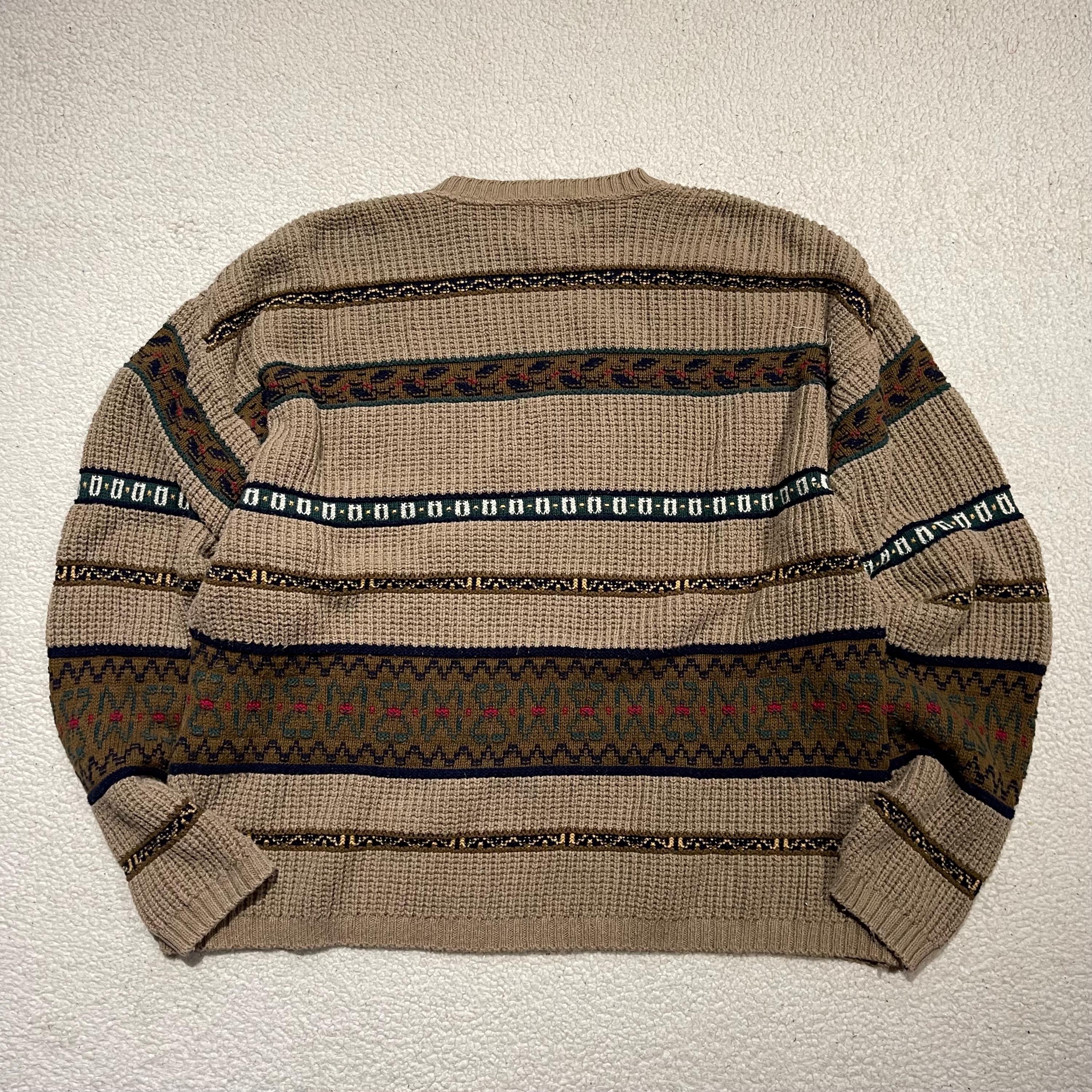 Vintage Eddie Bauer Nordic Cotton Sweater Crewneck Pattern Knit