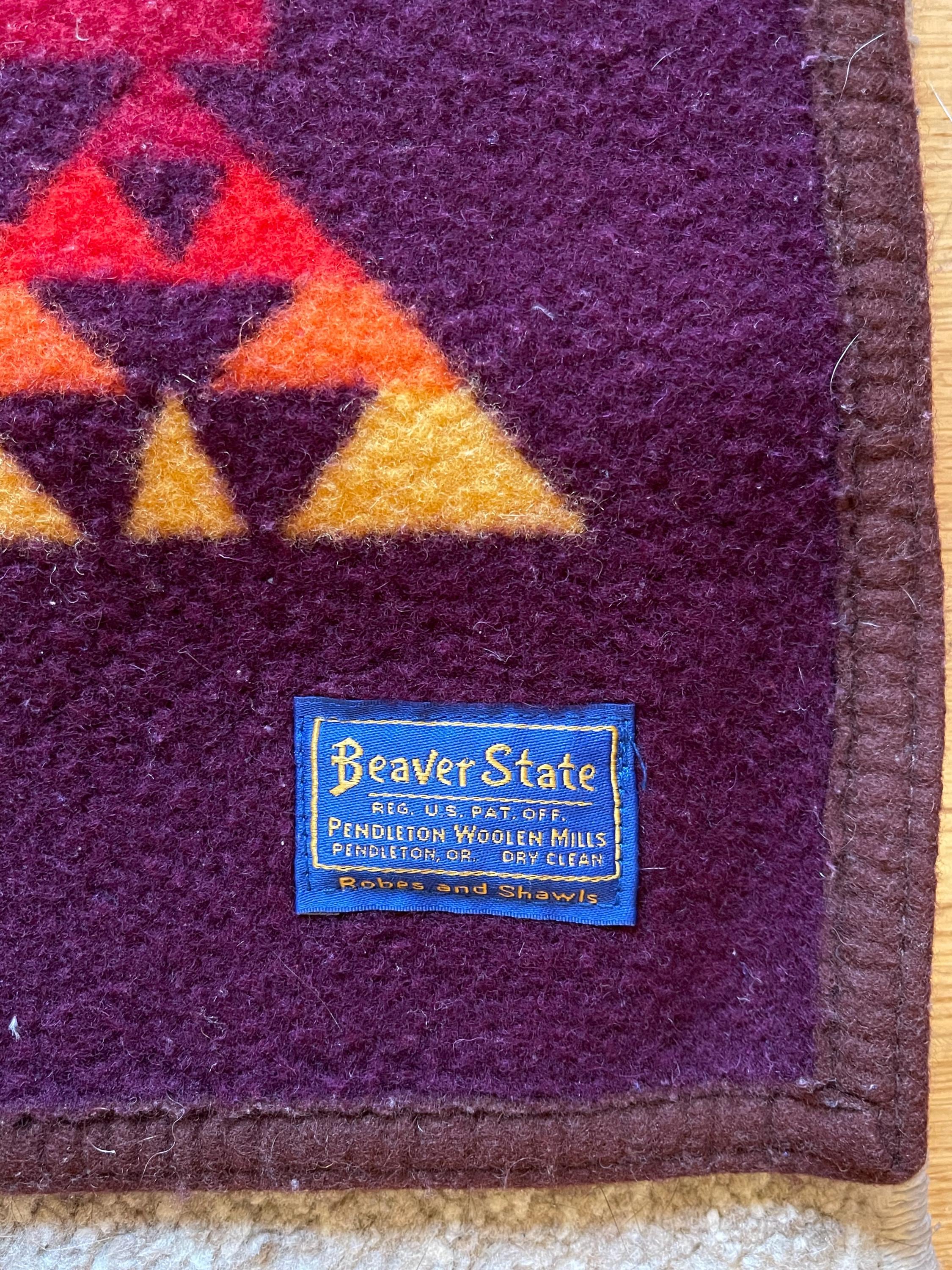 Vintage 1980s Pendleton Wool Blanket Beaver State Aztec