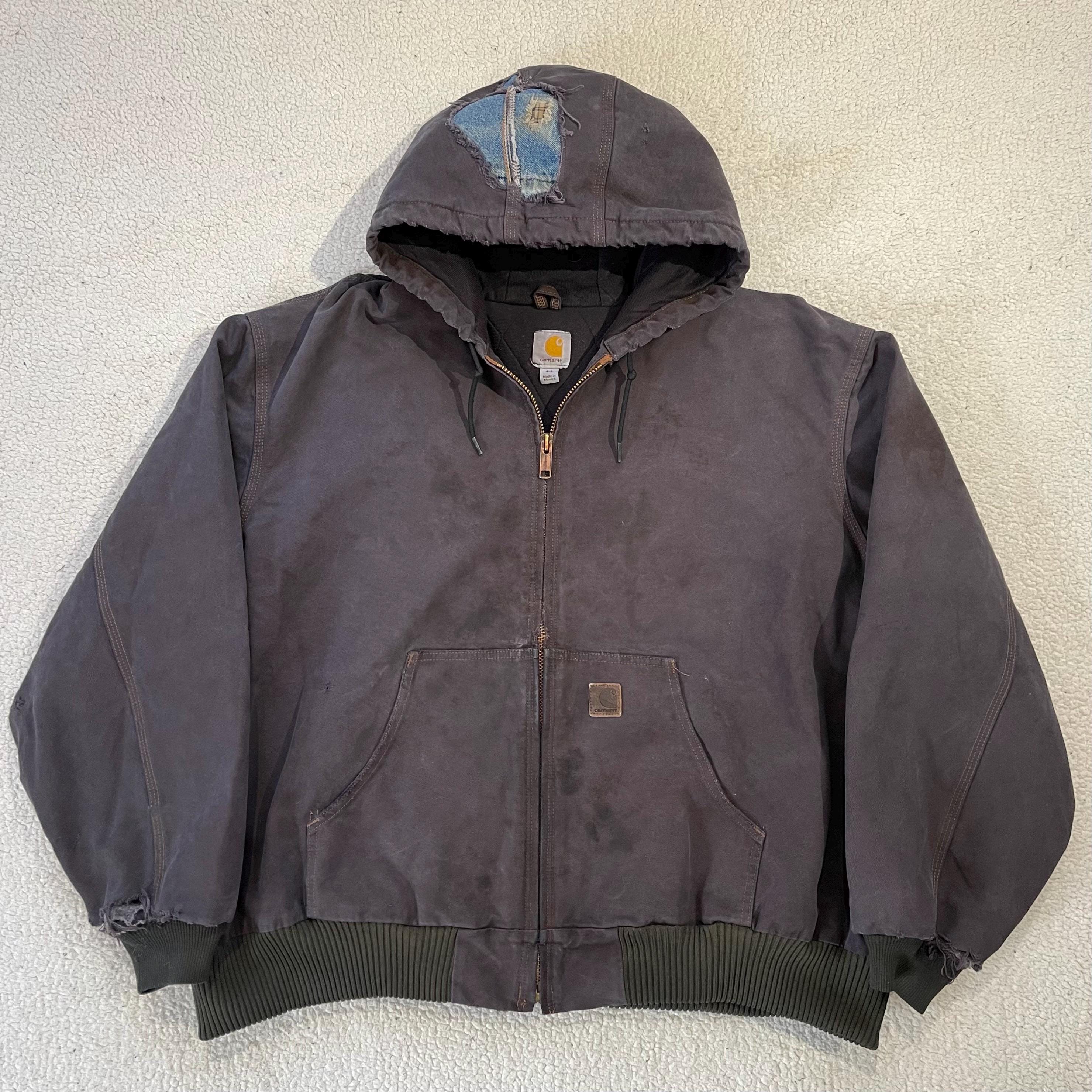 Vintage Brown Carhartt Active Jacket Marble Dyed Distressed