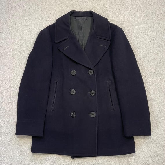 Vintage WWII US Navy Wool Peacoat, Anchor Buttons, Mens L - Etsy