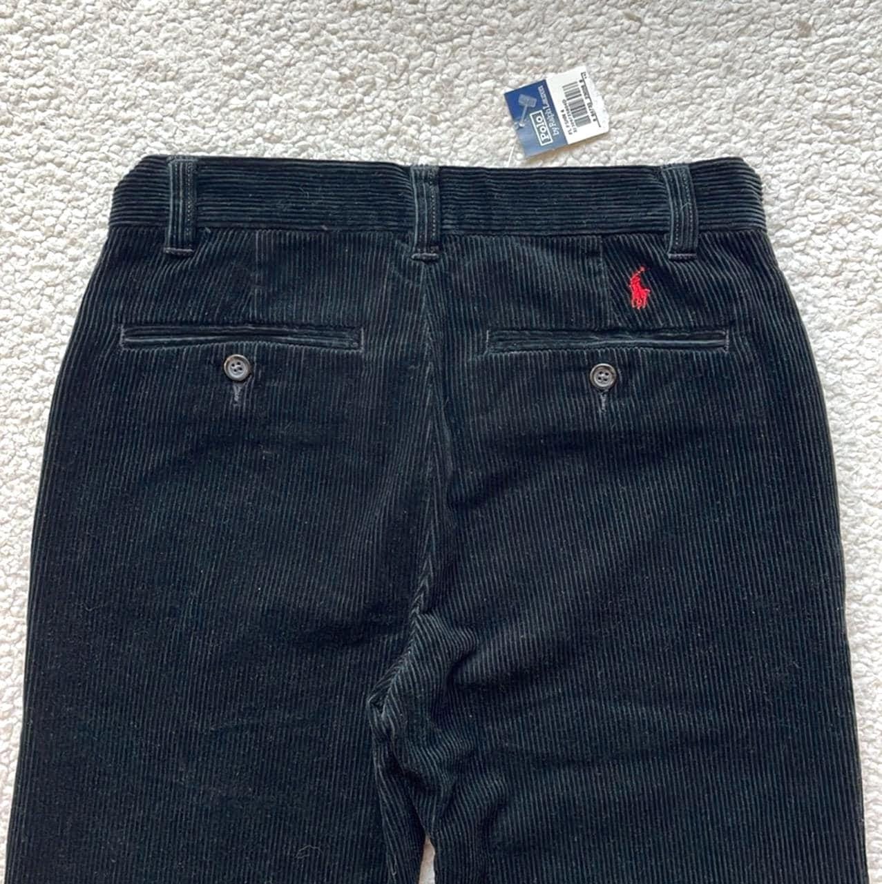 Vintage 90s Polo Ralph Lauren Corduroy Pants: Black Straight Leg