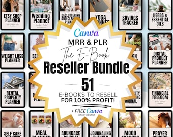 51 PLR Digital Products, Master Resell Rights, Ebook Template, Canva Templates, Ideal for Passive Income, Resell Ebook, Reseller Journal,
