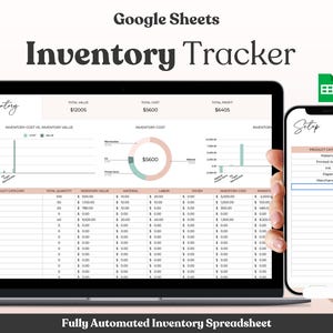 Inventory Tracker; Inventory Spreadsheet, Inventory Template, Google Sheets Inventory Management, Small Business Bookkeeping, Inventory List