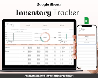 Inventory Tracker; Inventory Spreadsheet, Inventory Template, Google Sheets Inventory Management, Small Business Bookkeeping, Inventory List