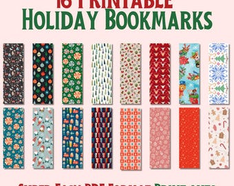 Holiday Bookmarks Bundle | Printable Bookmark, Bookmark png, Bookmark pdf, Bookmark Designs, Bookmark SVG, Book Lover, Book Lover Holiday