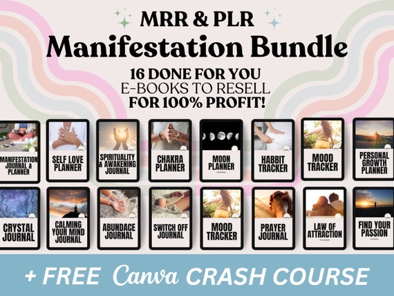 Manifestation Journal; PLR Bundle with Master Reseller Rights | Mood Journal, Mood Planner, Ebook Template, Passive Income, PLR MRR, Canva