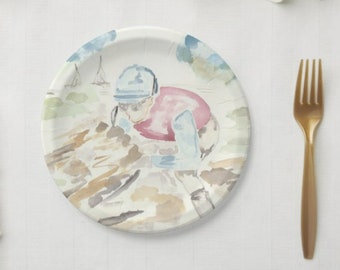 Custom paper plates. jockey, derby, racing, horses, Louisville, Kentucky