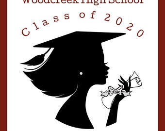 Woodcreek High School, Roseville, California,Graduation, Class of 2020, money holder, handmade card, custom, card, 5*7