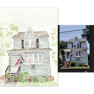 Custom Watercolor of your home, cottage, beach house, lake house, cabin, vacation home, Original Watercolor