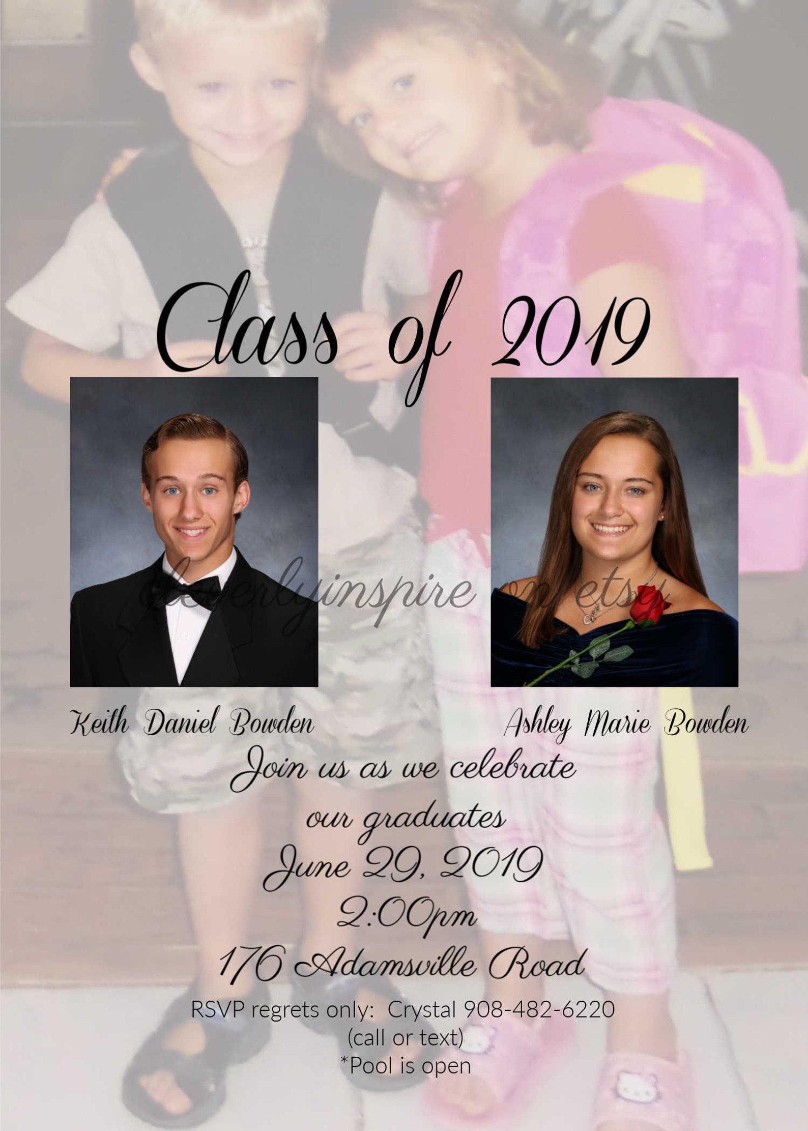 TWINS Graduation Announcement/invitation Class of 2019 3 Etsy