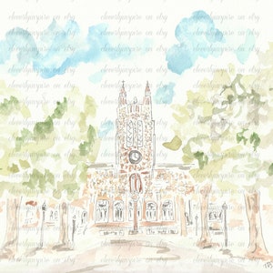 Boston, watercolor, Massachusetts, university, graduation, class of 2023, New England, art, hand painted, original
