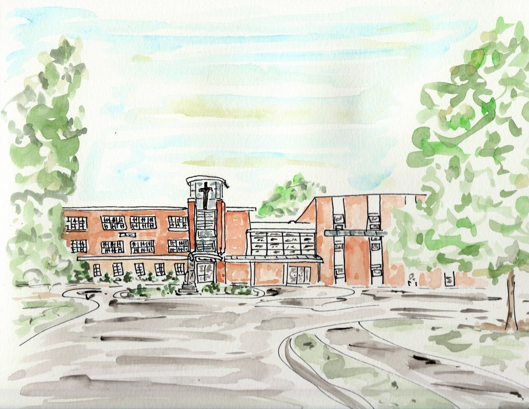 Sacred Heart Academy High School, Louisville, Kentucky, Watercolor Art