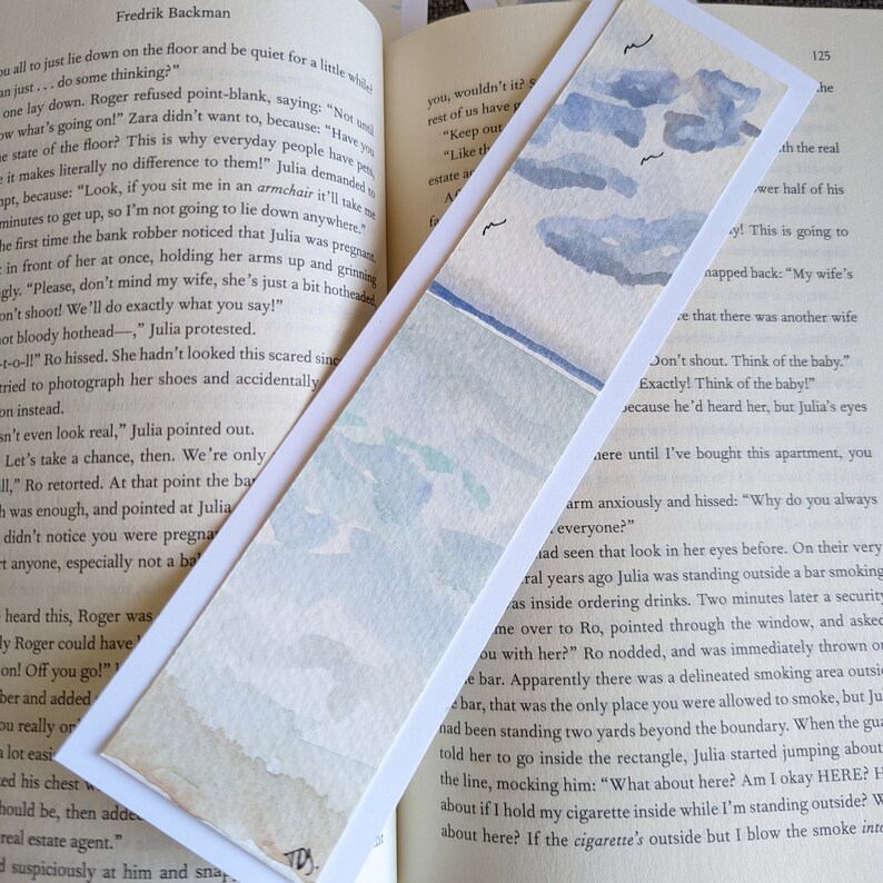 Beach Scene Watercolor Bookmark, Original, Hand Painted, Custom, Gift ...
