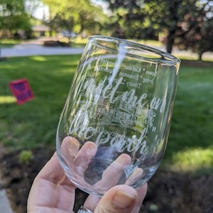 Set Stemless. Custom Wine glass, wine glass, pint, cocktail, Dayton, Ohio, barware, wedding party gift