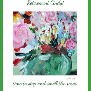 Carta di pensionamento, personalizzata, personalizzata, unica, floreale, acquerello, regalo, 5*7, spedizione gratuita, invio diretto