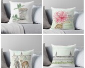 Set of 4 Derby Pillows, 16x16 cover only , Kentucky Derby, Watercolor, Churchill Downs