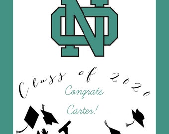 North Oldham High School, Louisville, Graduation, Class of 2020, money holder, handmade card, custom, card, 5*7